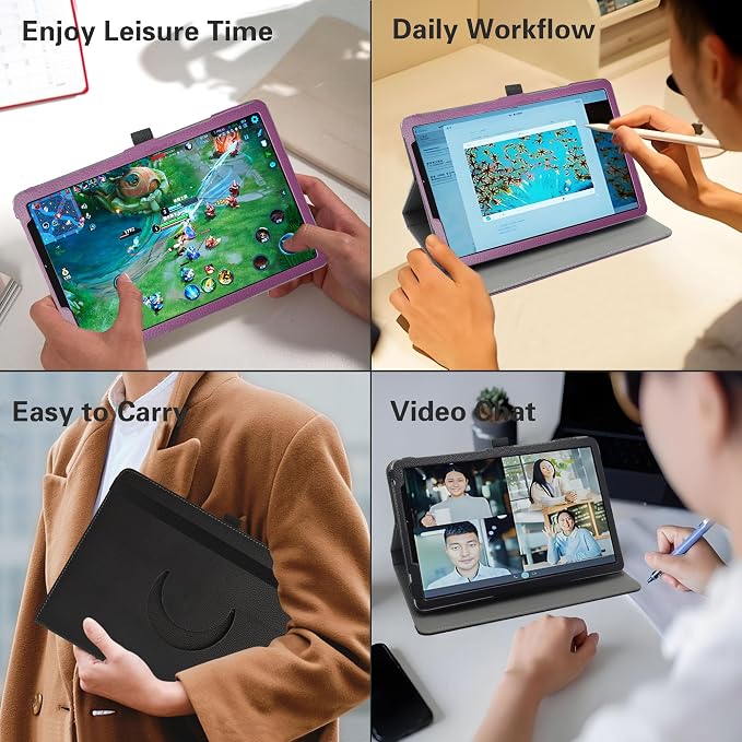 MAMA MOUTH for TCL TAB 8 NXTPAPER 5G Case360 Degree Rotary Stand with Creative Cover for TCL TAB 8 NXTPAPER 5G/TCL TAB Lite 9132S/TCL TAB 8 Gen 2/Samsung Galaxy Tab A11 SM-X133 8.7 TabletsBlack