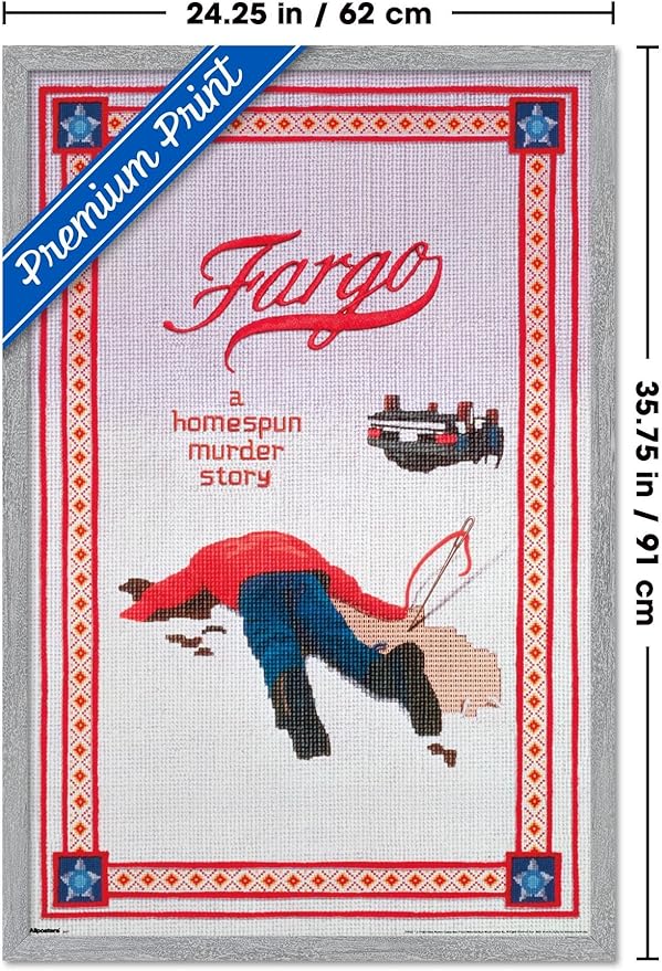 Fargo (1996) - One Sheet Wall Poster, 34L" x 22.4W", Gray Framed Version