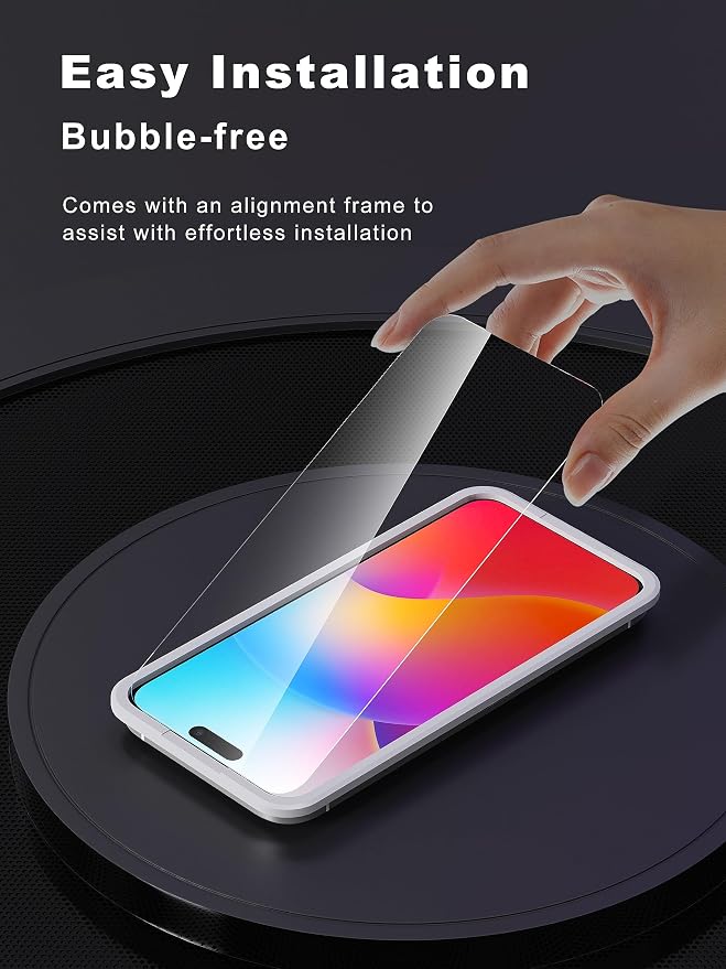 GIGIKISS Compatible for iPhone 15 Pro Max Screen Protector 6.7 inch Anti Blue Light HD Tempered Glass Screen Protector Easy Installation Case Friendly 2 Pack