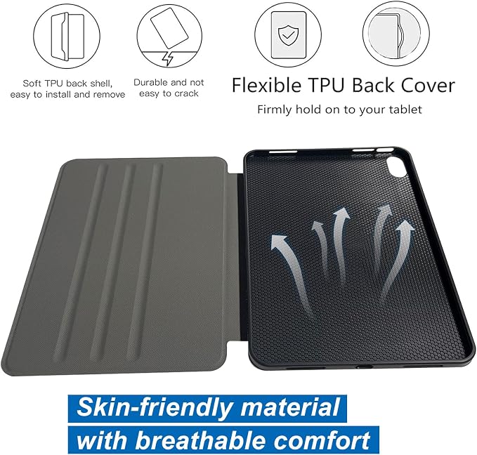 for iPad 11th Generation (A16 2025) 11 / iPad 10th Gen 10.9 2022 Case 360° Rotating PU Leather Stand Cover with Auto Sleep/Wake Shockproof TPU Backl Raccoon Perched
