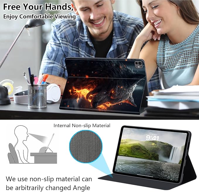 Case for iPad Air 11-inch (M4 2026 / M3 2025 / M2 2024) iPad Air 5th/4th Gen (2022/2020) 10.9 Slim PU Leather Folio Stand &amp Auto Sleep/Wake Protective Smart Cover Tree Fluorescent