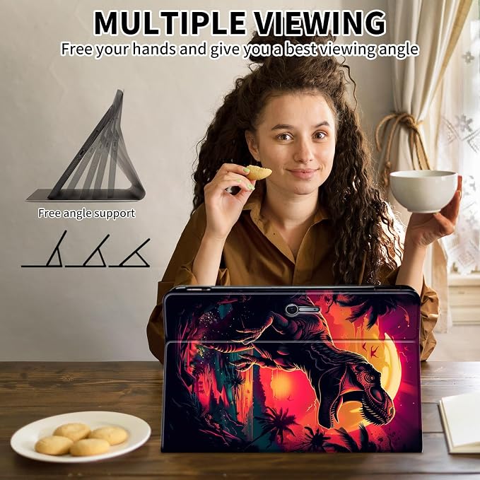 Case for Microsoft Surface Pro 11/10 / 9 13 InchPU Leather Cute Slim Folio Adjustable Stand Cover Case for Surface Pro 11th Edition AIAutumn Red Forest