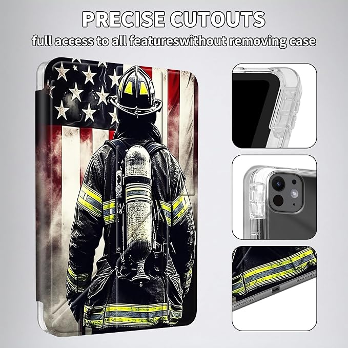 for iPad 10.2 &amp 10.5/iPad 9th/8th/7th Generation 10.2 2021 2020 2019 Case Mutil Angles Folding Y-Shaped Stand Cover with Pencil Holder Auto Wake/SleepAmerican Flag and Cow