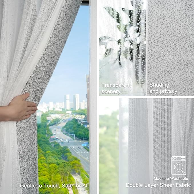 Blindify Motorized Sheer Vertical Blinds, Light Filtering Smart Rechargeable Vertical Window Blinds for Sliding Glass Door Customize(Linen Light Gray)
