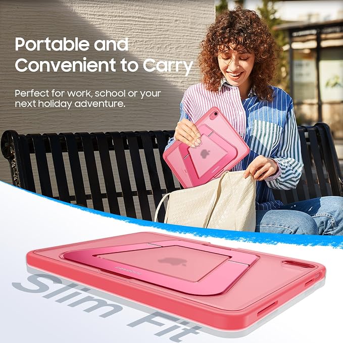 Fintie Shockproof Case for iPad (A16) 11th Gen 11-in iPad 10th Gen 10.9 | Slim Frosted Hard Back Cover Multi-Angle Viewing Built-in Kickstand &amp Pencil Holder Anti-Scratch Black