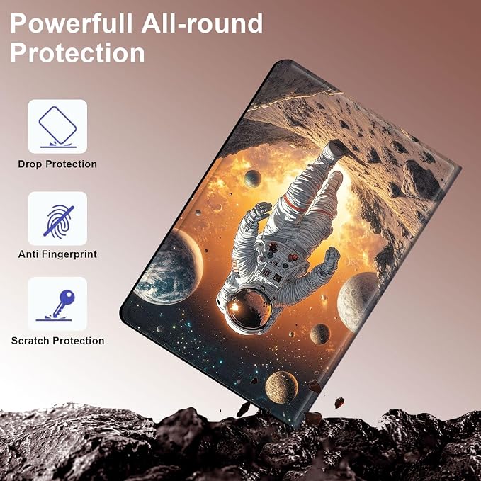 Case for Samsung Galaxy Tab A11 Plus 2026 &amp Galaxy Tab A9+ 11 Slim Smart Stand Cover with Auto Wake/Sleep Shockproof Protective Shell for Work &amp School Astronaut