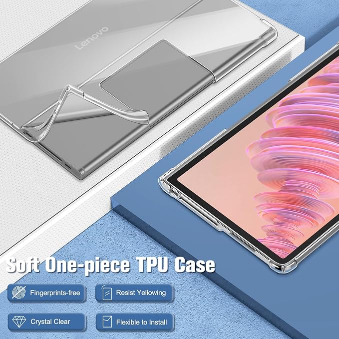 Fintie Case for Lenovo Tab Plus (TB351FU) 11.5 inch 2024 Tablet | Transparent Soft TPU Case Shockproof Anti-Scratch Cover Slim &amp Lightweight Flexible