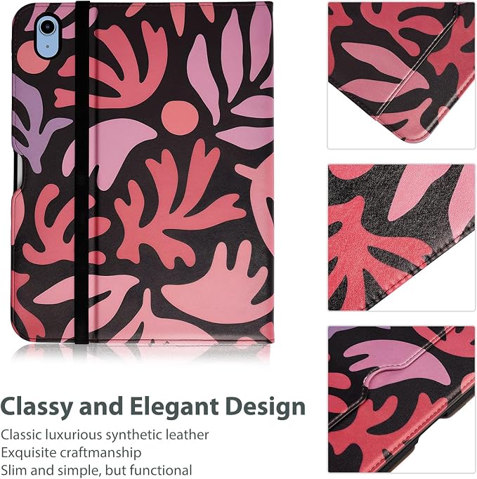 ProCase for iPad A16 11th Generation 11” 2025/iPad 10th Generation 10.9” 2022 with Pencil Holder iPad 11/10 PU Leather Case Business Stand Cover Smart Folio with Hand Strap Front Pocket -Berrypurple
