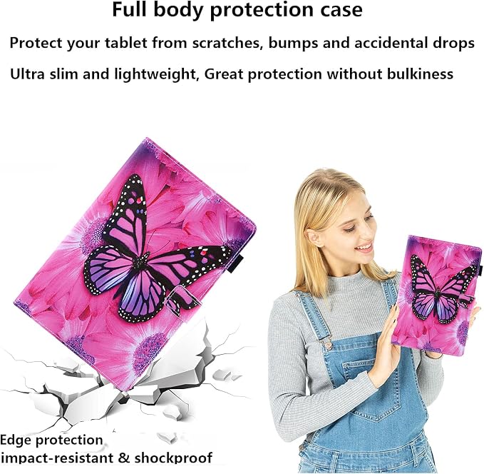 for Galaxy Tab A 8.4 Case 2020 Model (SM-T307/T307U) with Pencil Holder Pockets Multi-Angle Viewing Folio Stand PU Leather Shockproof TPU Cover for Samsung Tab A 8.4 T307 Black Rose Flower