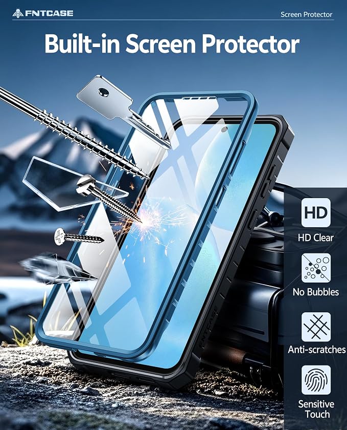 FNTCASE for 11 Pro XL Case Rugged Kickstand 2 Front Frames Black | Built-in Screen Protector 20FT Military-Grade Drop Protection Rugged Heavy Duty Shockproof Full Body Protective Cover