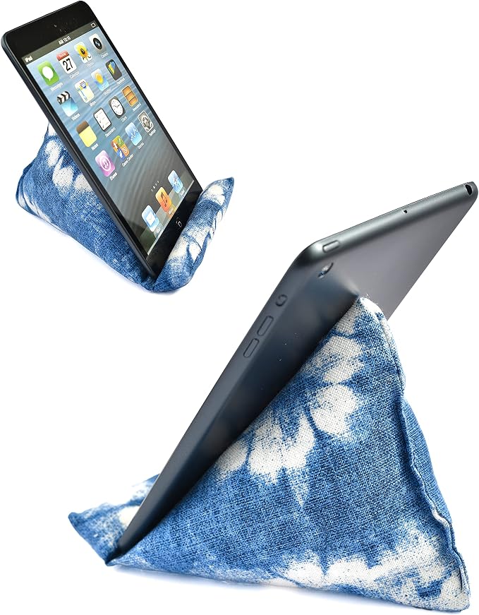 Handmade Phone Pillow Holder - The Wedge Mobile Device Stand - Fabric Phone Stand for All iPhones All Smartphones! 7 x 6.1 x 5.5 Inches (ABC)
