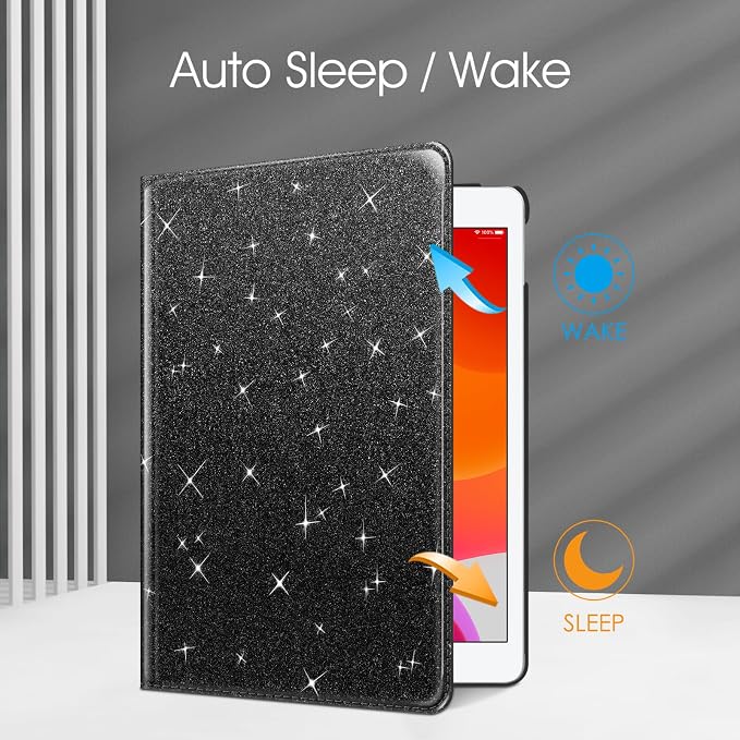 Fintie 360° Rotating Case for iPad 9th / 8th / 7th Generation 10.2 Inch | Swivel Stand Portrait &amp Landscape Viewing Shockproof Cover with Pencil Holder Auto Wake/Sleep Aqua Wave