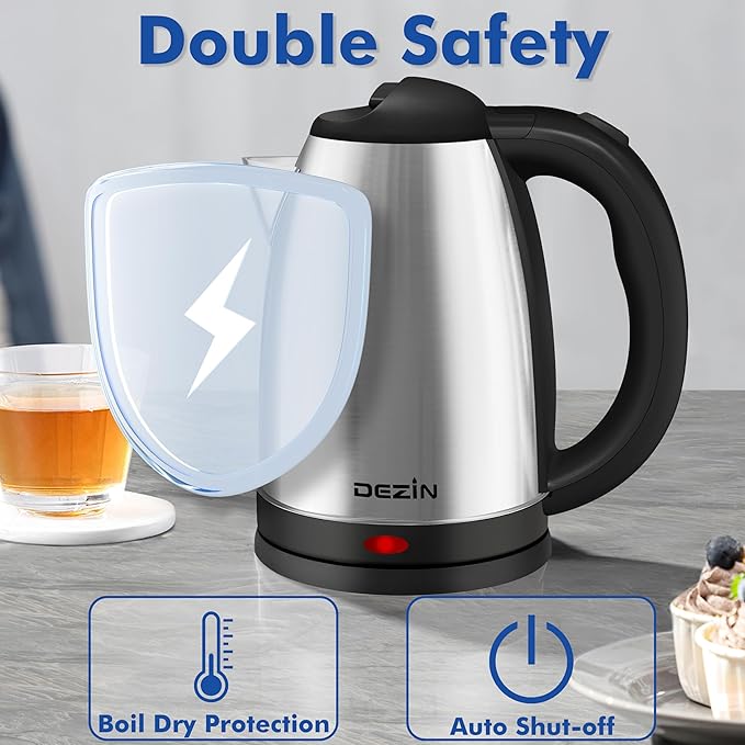 DEZIN 2L Electric Kettle, Fast Boil Electric Tea Kettle, 1000W Water Boiler