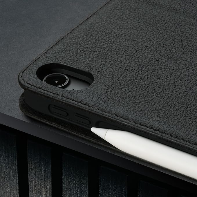 TORRO Case Compatible with iPad Air 11 M4 (2026) M3 (2025) &amp M2 (2024) and iPad Air 5th / 4th Gen - Leather Folio Cover Stand Apple Pencil Charging Auto Wake/Sleep (Black)
