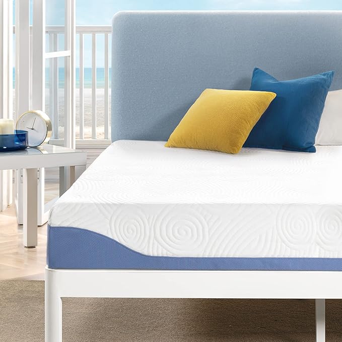 Mellow 8 Inch Cooling Gel-Infused Memory Foam Bed Mattress, Medium Firm Sleep and Breathable Fabric Cover, Full , Mattress In A Box