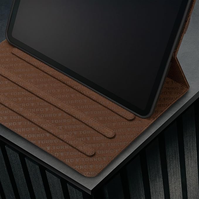TORRO Case Compatible with iPad 11th / 10th Generation – Genuine Leather iPad 11th / 10th Gen (2025/2022) Case with Stand Function and Wake/Sleep Function (Black)