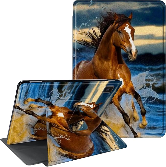 for Samsung Galaxy Tab A7 Lite Case 8.7 inch 360 Degree Rotating Stand Protective Smart Cover Case for Samsung Galaxy Tab A7 Lite 2021 - American Flag &amp Fish