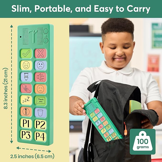 Talkaroo AAC Device for Autism - AAC Communication Device for Nonverbal Kids and Adults - 4 Programmable and 12 Pre Set Iconic Buttons with Adjustable Volume - Used in Classrooms for Speech Therapy
