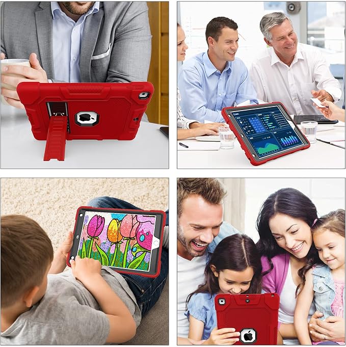 TIMISM Case for iPad 9th/8th/7th Generation(2021/2020/2019) Heavy Duty Military Grade Shockproof Rugged Protective 10.2 Cover with Built-in Stand for iPad 9 8 7 Gen Black+Green