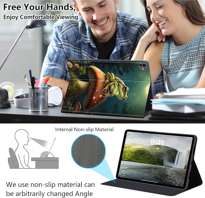 Case for iPad Air 11-inch (M4 2026 / M3 2025 / M2 2024) iPad Air 5th/4th Gen (2022/2020) 10.9 Slim PU Leather Folio Stand &amp Auto Sleep/Wake Protective Smart Cover Tree Fluorescent