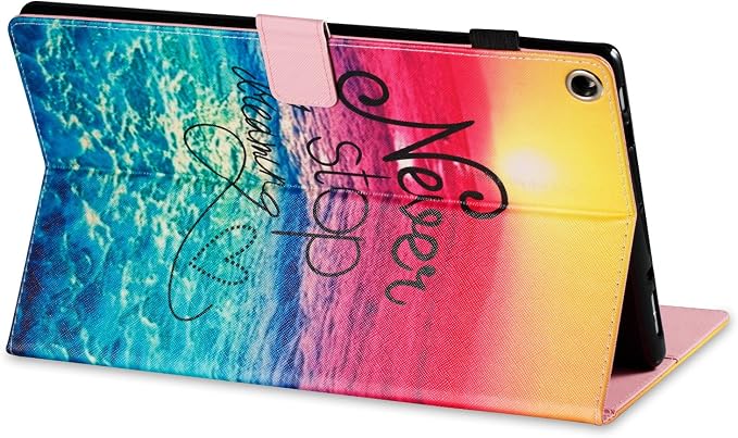 All-New Fire HD 10 2017 Case MonsDirect Slim Leather Kickstand Cover Case with Auto Wake Sleep for All-New Fire HD 10 Tablet 10.1 Inch (7th Generation 2017 Release)01 Never Stop Dreaming