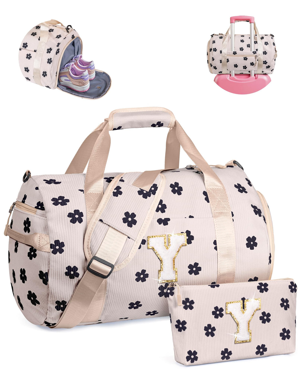 Vogewood Vacation Essentials, Girls Gym Bag, Kid Personalized Overnight Bag