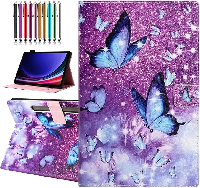 Case for Samsung Galaxy Tab S10 Lite/ S10 FE/ S9 FE 10.9 InchX400/X520/X510 Auto Wake/Sleep Premium PU Leather Folding Stand Cover with Pen Holder &amp Multiple Viewing Angles - Beach