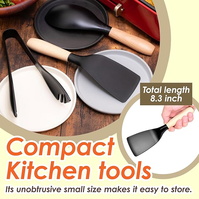 Small Nylon Egg Turner for Nonstick Frying Pans, Heat Resistant Spatula