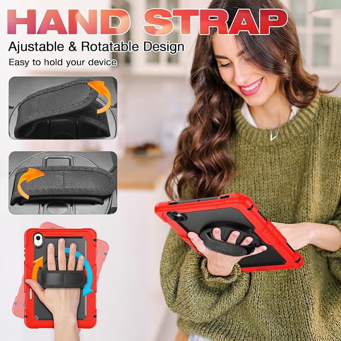 Case for Samsung Galaxy Tab S11 2025 | Three-layer Rugged Shockproof Case W/Screen Protector Shoulder Strap for Tab S11 11 inch (Model SM-X730/SM-X736B) Black