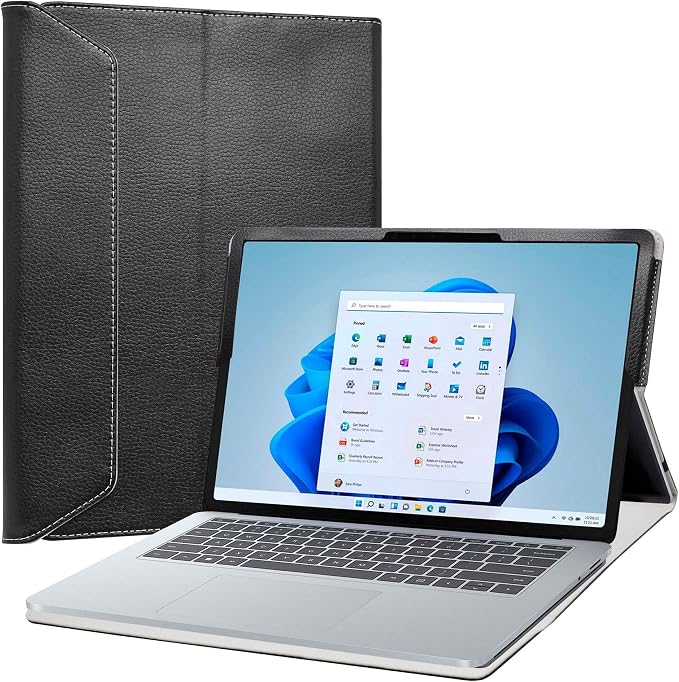 LiuShan for Surface Laptop Studio CaseSurface Laptop Studio 2 CasePU Leather Slim Folding Stand Cover for 14.4 Microsoft Surface Laptop Studio/Microsoft Surface Laptop Studio 2 TabletBlack