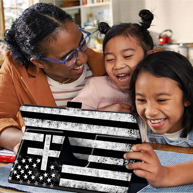 Case for Google Pixel Tablet 11 2023PU Leather 360 Degree Rotatable Kickstand Tablet Cover with Magnetic Closure for Pixel Tablet 11 2023/ All 10.5-11.5 Tablet，American Eagle with Flag