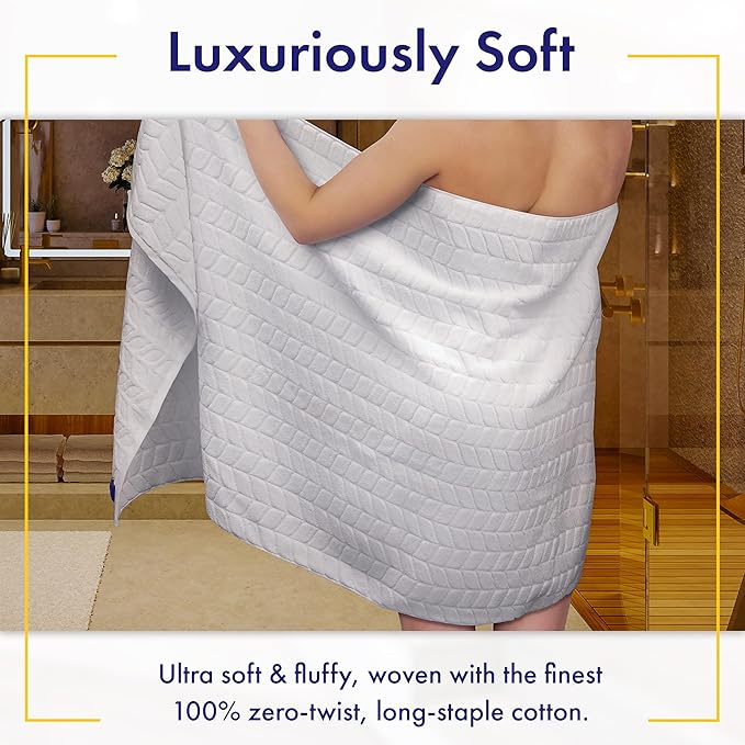 Ultra Soft & Stylish 700 GSM Luxury Bath Towels - 100% Zero-Twist, Long-Staple Cotton - Remarkably Absorbent & Quick Drying - 6 Piece Towel Set (Papyrus)