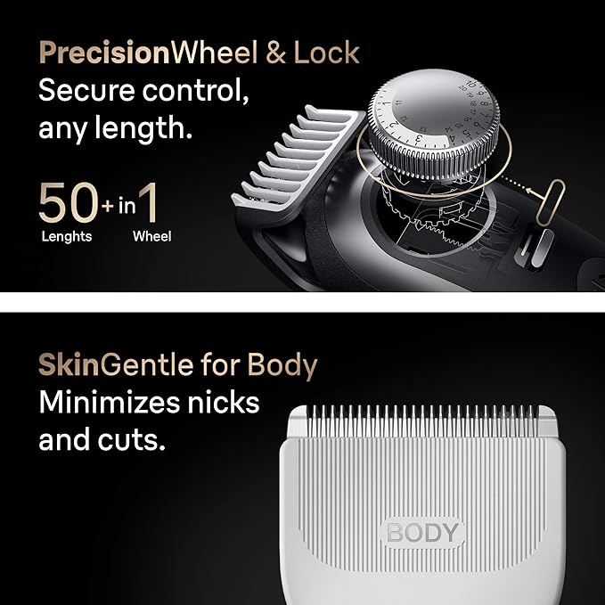 Braun Series 9 PRO All-in-One Beard and Body Trimmer for Men with Gillette Labs Razor, Cordless Grooming System with Precision Length Control, Rechargeable Electric Facial Hair Tool, AIO 9570
