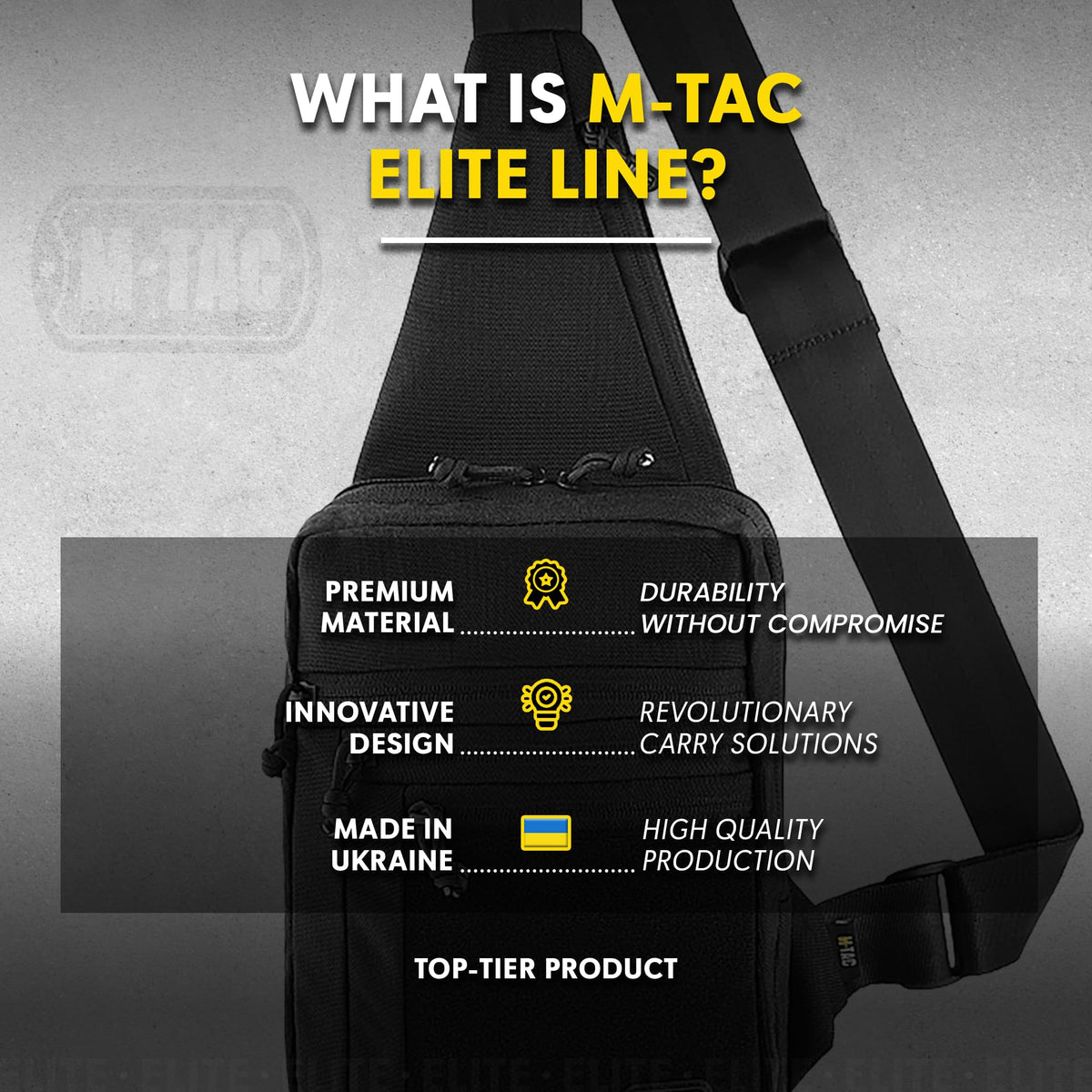 M-Tac CCW Sling Bag for Men & Women - EDC Shoulder Bag Tactical - Crossbody Concealed Carry Bag - Mens Chest Pack (ELITE Black)