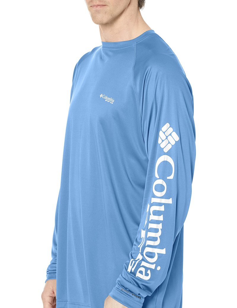 Columbia Men's PFG Terminal Tackle Long Sleeve Fishing Shirt, White Cap/White Logo, 2X Tall