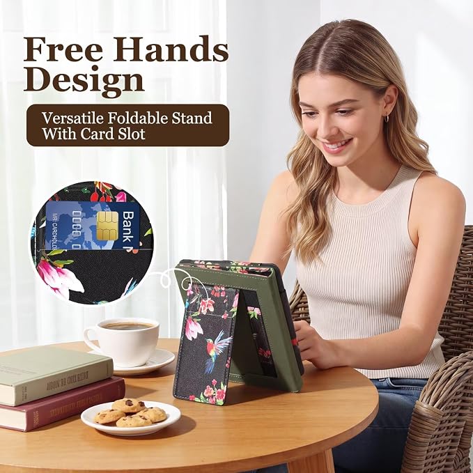 Fancity Case for Kindle Paperwhite 7/6.8 12th/11th Generation 2025 2024 | PU Leather Case with Auto Wake/Sleep Hand Strap for Kindle Paperwhite/Colorsoft Signature Edition 2021 Monet's Garden
