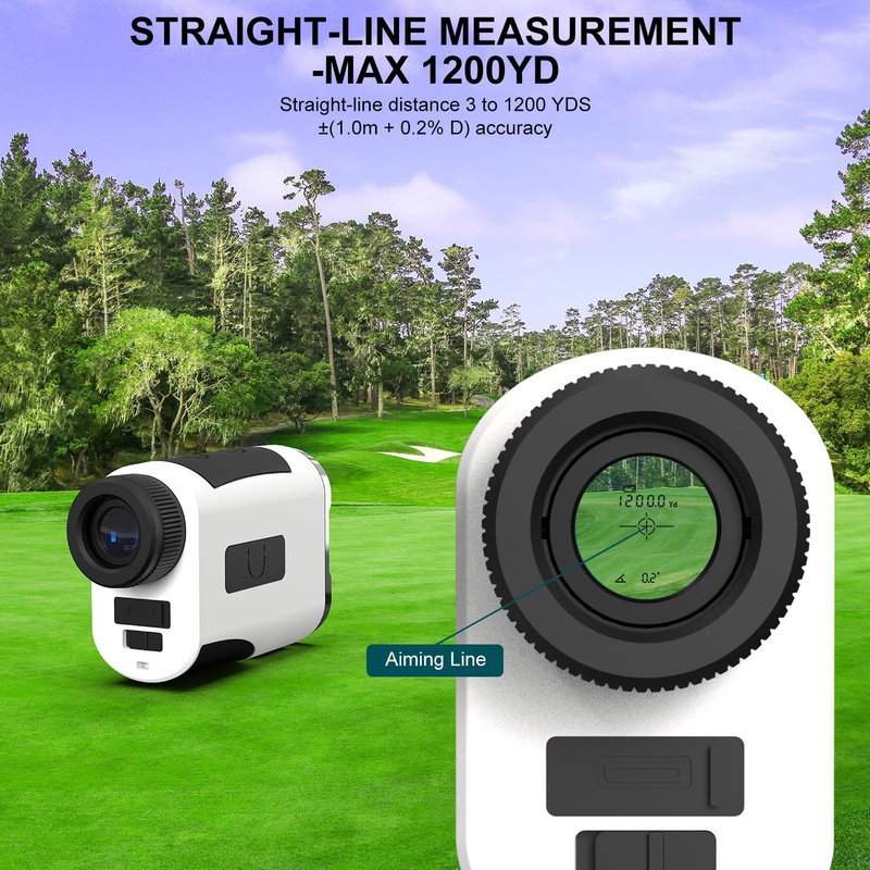 HANMATEK GR1200 Golf Rangefinder with Slope, Flag Lock & Vibration, 6.5X Magnification, 1200 Yards Range, Rechargeable Battery, Golf Distance Finder for Men and Women