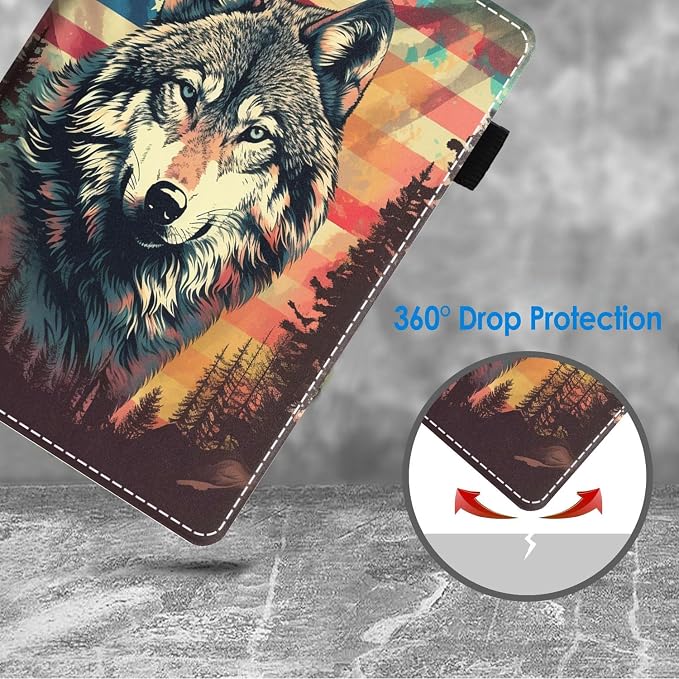 Case for Amazon Kindle Fire HD 10 Tablet 10.1 (9th/7th Generation 2019/2017 Release) Slim Folding Stand Folio Cover with Card Slot &amp Auto Wake/Sleep - African American Girl