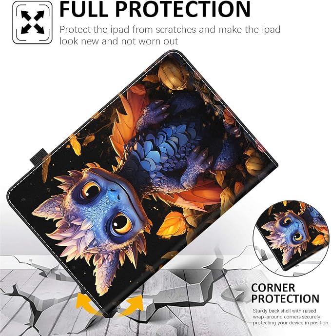 Case for All-New Amazon Fire HD 10 and 10 Plus Tablet (13th/11th Generation 2023/2021 Release) 10.1 Multi-Angle Smart Stand Cover Auto Sleep/Wake Skull and Fire