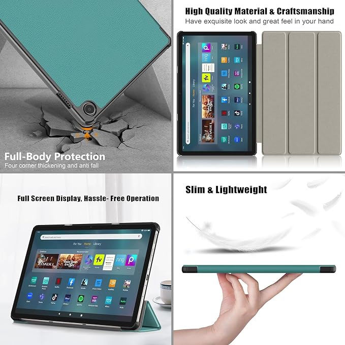 Slim Case for Amazon Fire Max 11 Tablet (13th Generation 2023 Release) Trifold Lightweight Hard Shell PU Leather Stand Folio Protective Cover with Auto Wake/Sleep Colored Graffiti Doodle