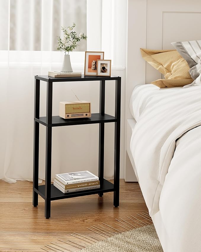 TUTOTAK Small Side Table, Narrow End Table, Skinny Sofa Table, Slim Nightstand, Couch Table, Living Room, Bed Room, Black TB01BK0772