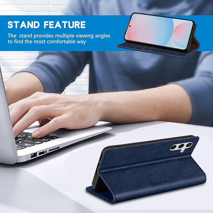 ZZXX for Samsung Galaxy S25 Wallet Case with [RFID Blocking] Card Slot Stand Strong Magnetic Leather Flip Fold Protective Phone Case for Samsung Galaxy S25 Case Wallet(Black-6.2 inch)
