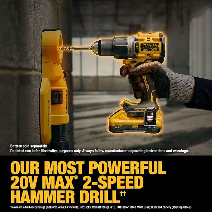 DEWALT 20V MAX XR® Brushless Cordless 1/2 in. Hammer Drill (Tool Only) (DCD806B)