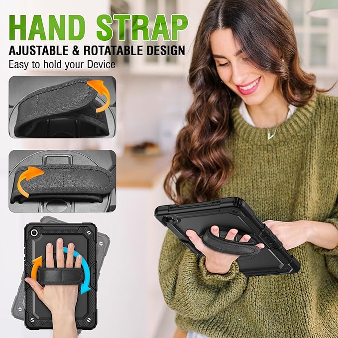 Case Compatible with Galaxy Tab A11 Plus 2026/ A9 Plus 2023 11-Inch Model SM-X230/SM-X236/SM-X238/SM-X210/SM-X216/SM-X218 with Screen Protector Pen Holder Stand Shoulder Strap Handle Grip
