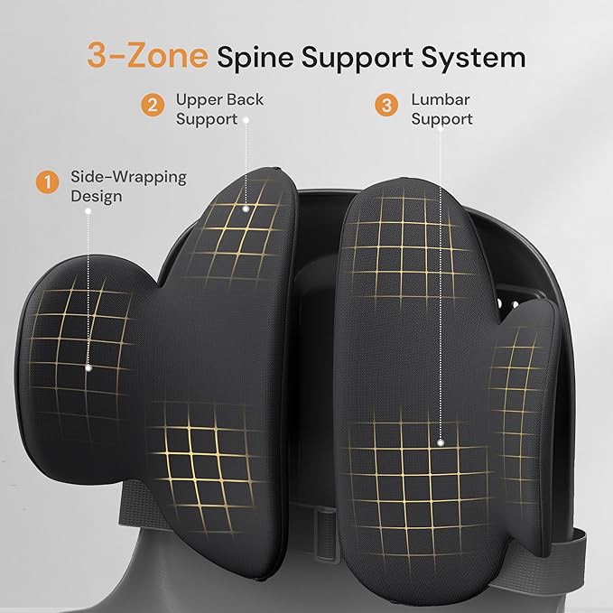 CabSupport M3 Ergonomic Seat Cushion Dynamic Lumbar Support Spineseat Patented Spine Alignment Ergonomic Posture Corrector, Ideal for Seniors & Teens, Breathable Design for Home, Office, Car& Gaming