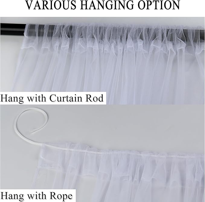 Patio Screen Mesh Outdoor Curtains Waterproof Sheer Lightweight Bug Netting