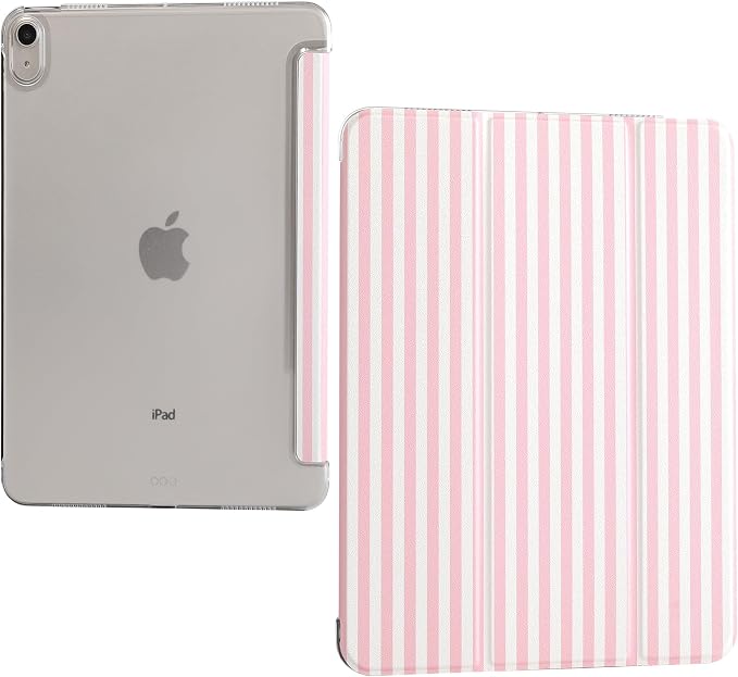 for iPad Air 11-inch M4 2026 M3 2025 M2 2024 iPad Air 5th 2022 / 4th Gen 2020 10.9-inch Slim Foldable Stand Hard PC Translucent Back Shell Smart Cover - [Auto Wake/Sleep]-Black Polka dots