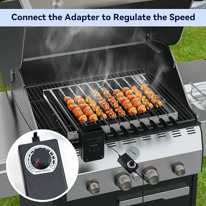 Skyflame Electric Barbecue Shish Kabob Skewer Set with 9pcs Skewers