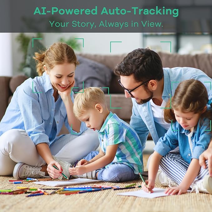 TONGVEO PTZ Camera AI Auto Tracking 12X Optical Zoom Conference Room Camera Wide View HDMI/USB3.0 60fps 1080P Video Conference for Church Worship Meeting Online Learn with Zoom YouTube OBS and More