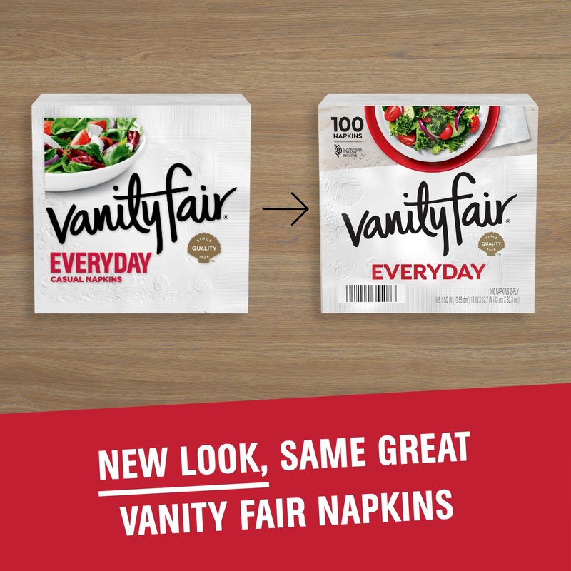 Vanity Fair Everyday Paper Napkins, 200 Count, Disposable Napkins Made Soft And Smooth For Everyday Meals